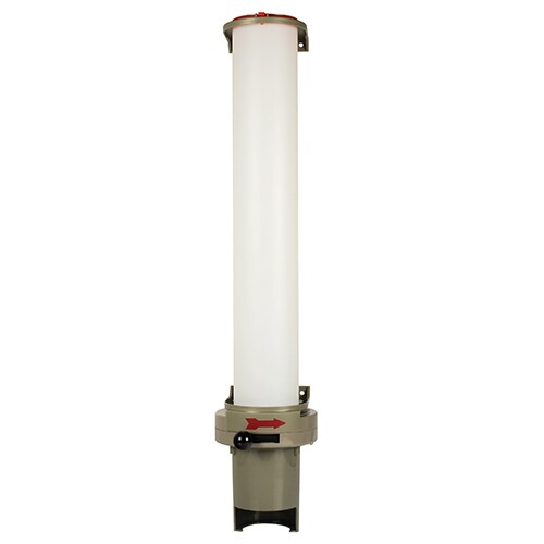 1 Stück Becherspender, PS 67 x 13 x 15,5 cm grau für 100 Becher mit oberem Ø 7,03 cm