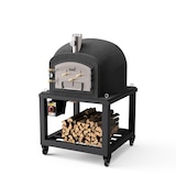 thumbnail of MF - Houtgestookte Buitenoven van Beton Model KITAWAY (Zwart - 100 x 100 x 170 cm) – Geïsoleerd met Kurk en 3 Keramische Dekens