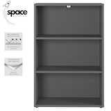 thumbnail of bümö Space Aktenregal Holz, Mehrzweckregal 80 cm breit in Graphit - Regal für 3 OH, Büro Regal klein als Möbel für Arbeitszimmer, Büroregal,