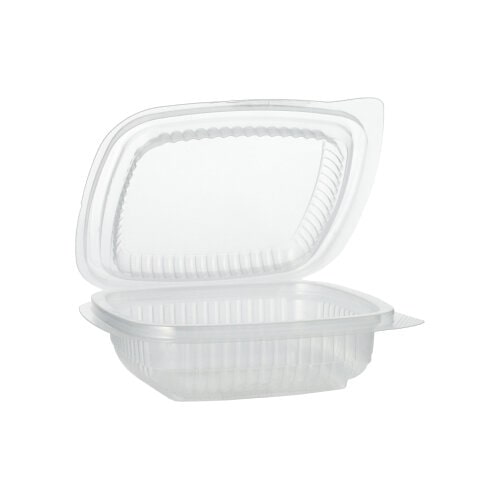 Starpak 100 Verpackungsbecher mit Klappdeckeln, PP rechteckig 150 ml 4 cm x 11,5 cm x 12 cm transparent