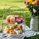 thumbnail of eGenuss Teller Etagere 2 Etagen Edelstahl Serviergestell 2 Etagen mit rutschfeste Füße Telleretagere Gestell für 2 Teller - Spülmaschinenfest 2-stöcki