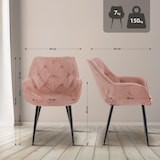 thumbnail of Set de 2 Sillas de comedor Tanna en terciopelo Rosa