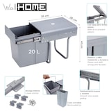 thumbnail of WellHome - Abfalleimer unter der Spüle mit Bodenbefestigung für die Küche, 20 l, manuelle Entnahme