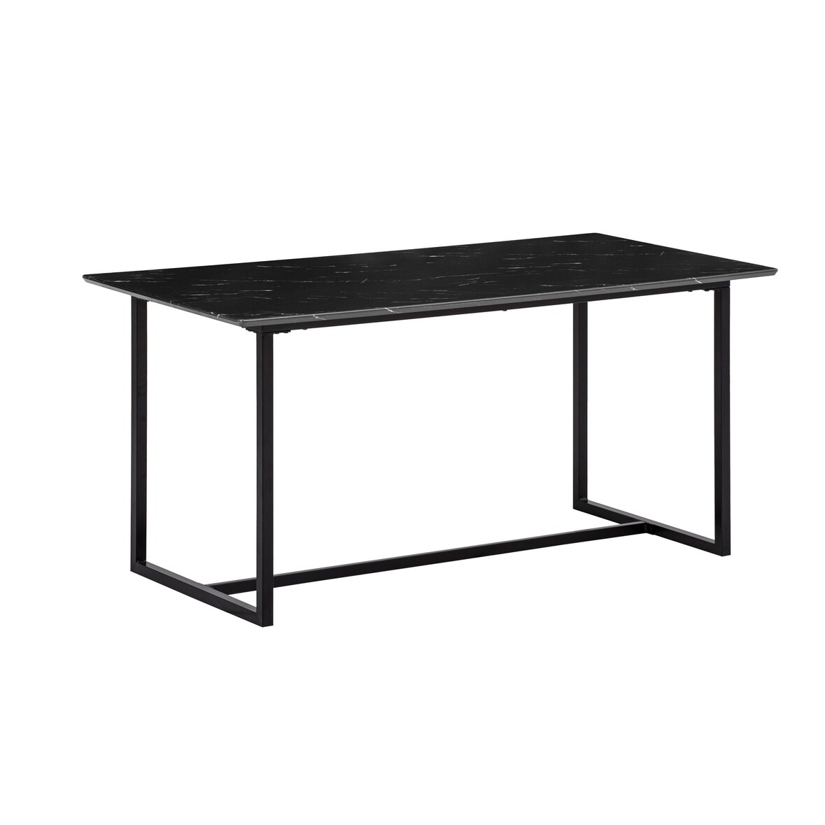 Esszimmertisch 160x80x76 cm Küchentisch Schwarz in Marmor-Optik Modern, Esstisch Groß, Speisetisch Rechteckig, Tisch Esszimmer mit