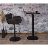 thumbnail of Taburete de bar HWC-M67, silla giratoria taburete de bar, con reposabrazos reposapiés giratorio tela/textil hierro ~ gris claro pie negro