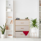 thumbnail of Relaxdays Kommode, Bambus, 3 Stoff-Schubladen, Flur, Schlafzimmer, HBT 73 x 57,5 x 30 cm, Schubladenschrank, natur/beige