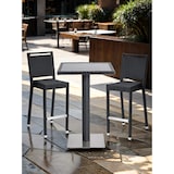 thumbnail of METRO PROFESSIONAL Table haute Gastro Barbados, alu/poly rotin, 70 x 70 cm, plateau imitation pierre, noire