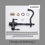 thumbnail of KLARWERK® Julian | Retro 3-Wege Armatur Edelstahl Schwarz matt | Vintage Filter Wasserhahn Küche | 360° Osmose Mischbatterie U-Auslauf 3 Anschlüsse