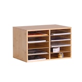 thumbnail of Relaxdays Dokumentenablage Bambus, DIN A4, 10 Fächer, Büro, Home Office, HBT: 31x49x31 cm, Schreibtisch Organizer, natur