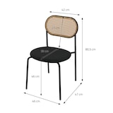 thumbnail of ML-Design Esszimmerstühle 4er-Set Schwarz – gepolsterte Rattanstühle mit gebogener Rückenlehne und Netzdesign, Metallbeine, ergonomisch, ideal für