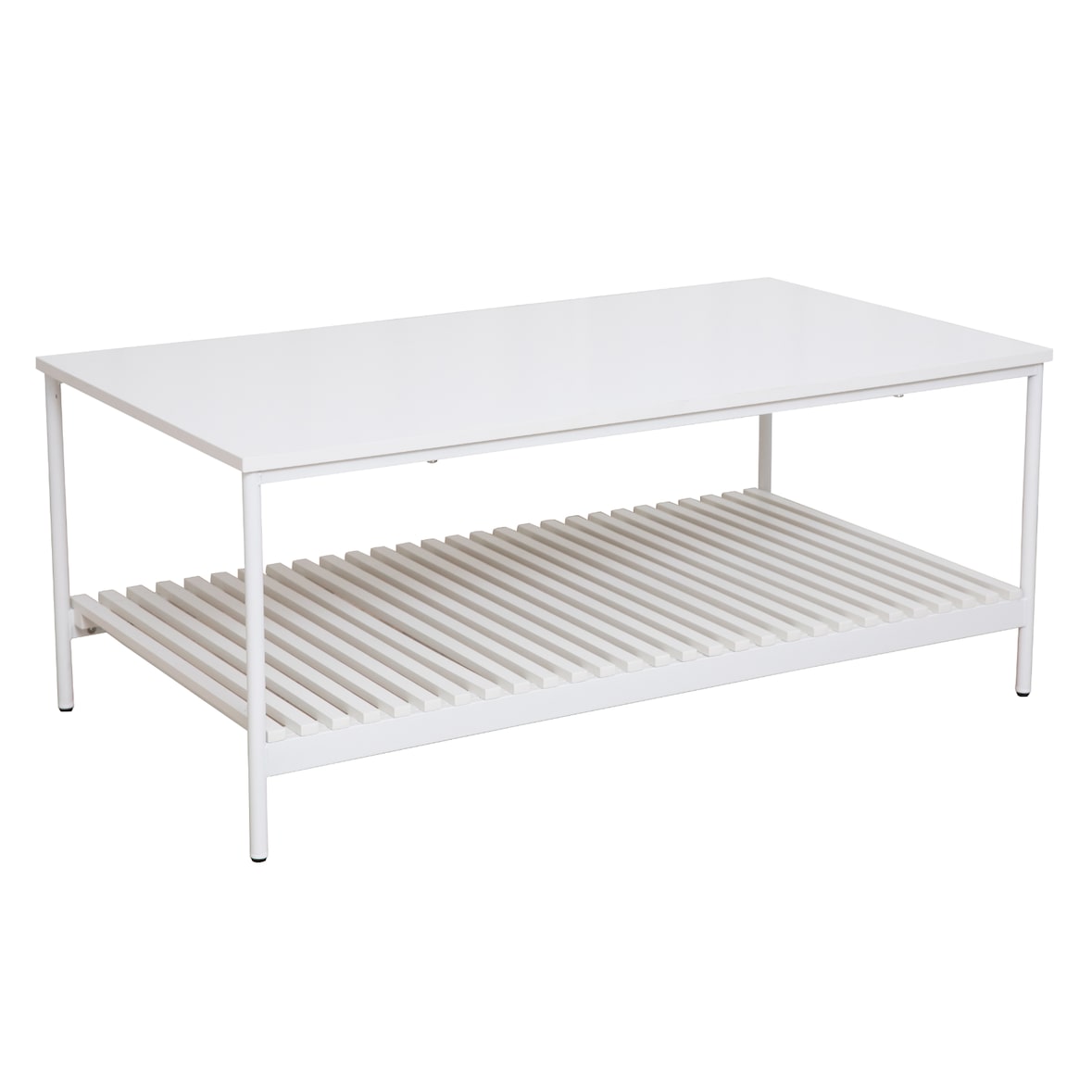SVITA AMAL Couchtisch Weiß Coffeetable Moderner Wohnzimmertisch mit Ablage