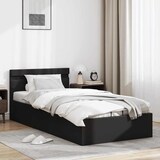thumbnail of vidaXL Bedframe met opslag hydraulisch LED kunstleer zwart 90x200 cm