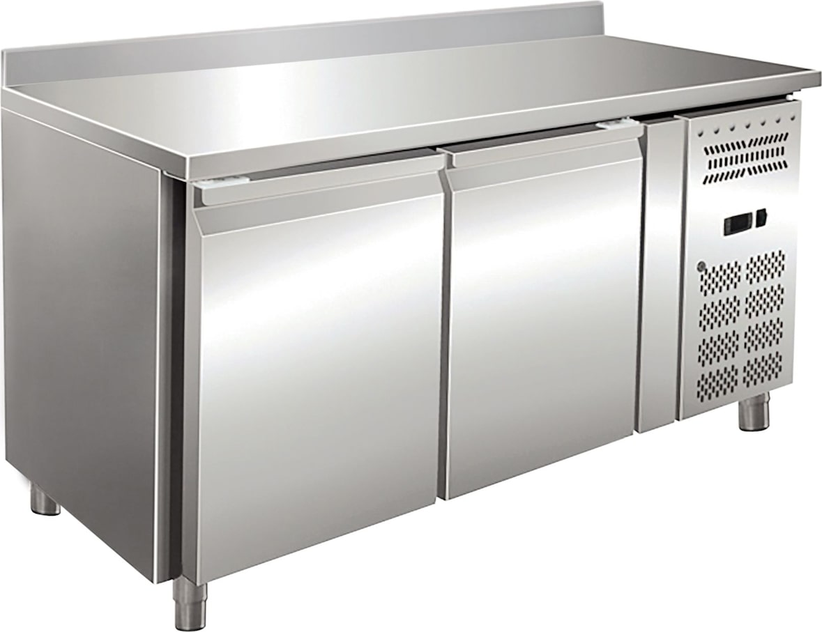 KLIMAITALIA Edelst.-Gefriertisch 2 Türen & Spritzschutz. Thermo digital. T° -10°C/-20°C. Dim. (LxWxH) 136x60x96 cm. Mod. SNACK2200BT