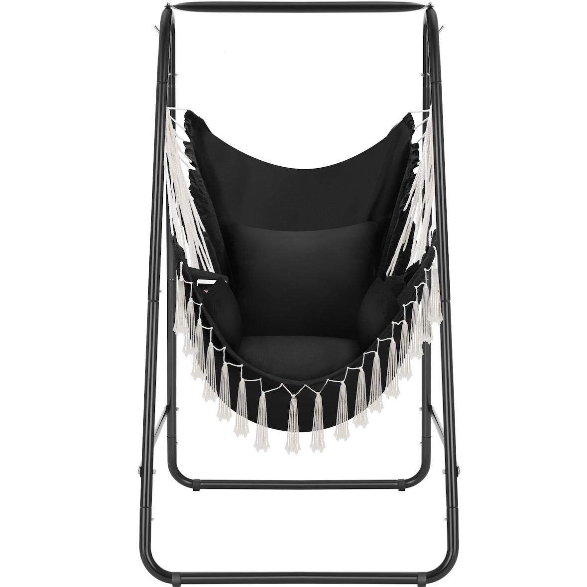 tectake Fauteuil suspendu ALISON style boho avec une capacité de charge de 160kg - noir - 405395