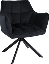 thumbnail of DELUKE® Esszimmerstuhl SWING Samt schwarz - 81x67x58cm, schwarz, Samt Metall Gestell Stühle EsszimmerstühleEsstisch Stühle Küchenstuhl