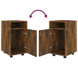 thumbnail of vidaXL Beistellschrank mit Rollen Räuchereiche 33x38x60 cm