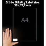 thumbnail of Avery Zweckform 3666 Universal-Etiketten, A4 mit ultragrip, 38 x 21,2 mm, 100 Bogen/6.500 Etiketten, weiß