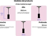 thumbnail of INFINITON Estufa de Gás Exterior PG-R02, Tipo Cogumelo, Butano/Propano, Sistema Anti-queda, Superfície de Aquecimento 16m²