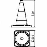 thumbnail of TL-Leitkegel/Pylon, Reflexfolie RA2/B, BAST-geprüft, 500 mm - 500 mm