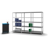 thumbnail of PROREGAL Fachbodenregal Schraubsystem | Grundregal | HxBxT 200x100x60cm | 5 Ebenen | Fachlast 200 kg | Beidseitig nutzbar | Verzinkt