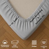 thumbnail of EXKLUSIV HEIMTEXTIL Frottee Spannbettlaken Premium 60 - 70 x 140 cm Silber 80% Baumwolle 20% Polyester  Öko - Tex Zertifiziert Bed-Sheet Bettlaken