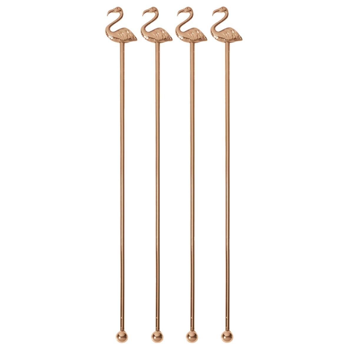 Palette Cocktail Fenicottero Cm 21,5 Conf 4 Pz, Inox, Rame