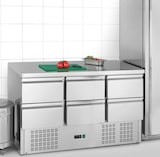 thumbnail of GastroHero Kühltisch Mini Edelstahl GN 1/1 6 Schubladen statische Kühlung +2 °C bis +8 °C 230 V Profi Gastronomie ECO 0/6 1365x700x877 mm