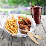 thumbnail of 125x Menüschalen achteckig Achteckbecher klar mit Deckel ungeteilt PP