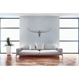 thumbnail of FineBuy Deko Geweih Bull M Aluminium Design Hörner 100cm Wanddekoration Silber
