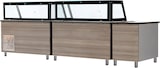thumbnail of Saladette / Salattheke - 2,23 x 0,82 x 1,25 m - schwarzer Granit - mit 4 Türen - eckigem Glasaufsatz - IDEAL Plus Glasaufsatz 40 cm - Schwarz