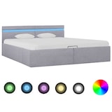 thumbnail of vidaXL Bett mit Bettkasten Hydraulisch LED Hellgrau Stoff 180x200 cm