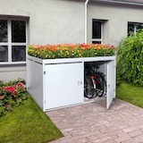 thumbnail of 4-fietsenstalling met plantenbak HWC-L56b, fietsbox, afsluitbaar gegalvaniseerd staal 126x220x210cm ~ antraciet