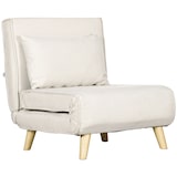 thumbnail of HOMCOM Poltrona Letto 2 in 1 con Schienale Regolabile Legno e Beige