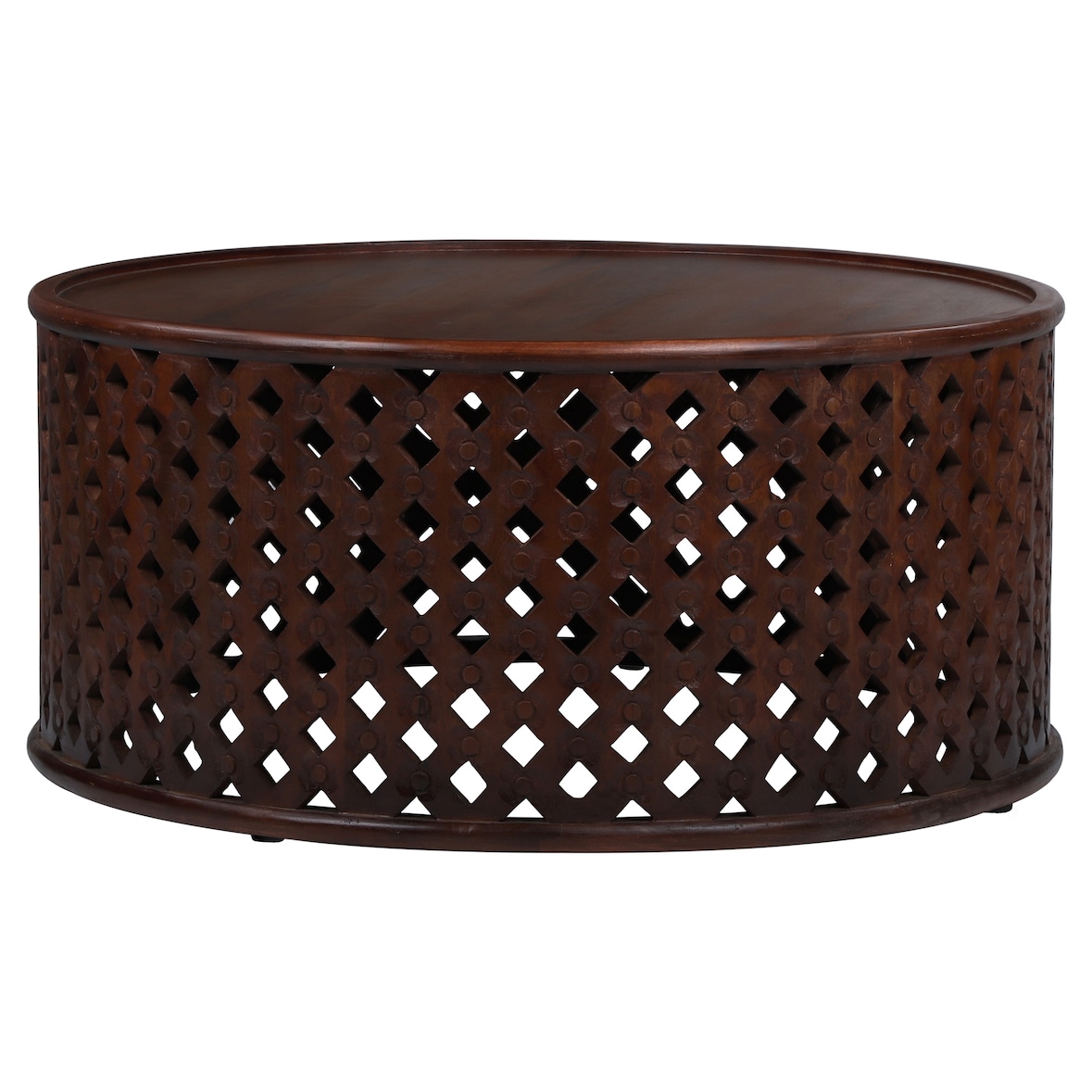 WOMO-DESIGN Couchtisch Sanaa Ø100×45 cm, Natur, Mangoholz, handgefertigt, Vintage Unikat