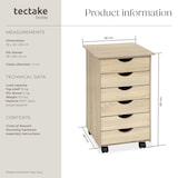 thumbnail of tectake Cajonera con 6 cajones 65x36x40cm  Madera Clara, Roble Sonoma