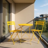 thumbnail of Conjunto de mesa e cadeiras dobráveis para jardim Mobiliário de jantar para exteriores em aço Design moderno para exteriores Poupança de espaço