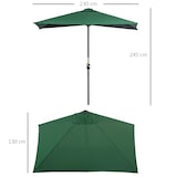 thumbnail of Outsunny sombrilla rectangular 230x130x245 cm parasol para pared media sombrilla con manivela protección UV 30+ impermeable verde