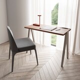 thumbnail of Escritorio 629 de la colección COMPÁS Nogal de melamina y patas de haya visón, de HERDASA.