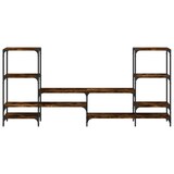 thumbnail of Mueble de TV madera ingeniería roble ahumado 206,5x28,5x95 cm