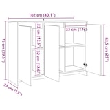 thumbnail of Helloshop26 - Buffet bahut commode armoire meuble de rangement organisateur cuisine salle de séjour salon artisanal 102 x 33 x 75 cm 02_0030806