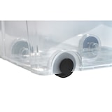 thumbnail of Aufbewahrungsbox transparent 100 Liter mit Deckel und Klickverschluss 690 x 515 x 420 mm inkl. Rollen