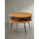 thumbnail of Couchtisch Sheesham Massivholz / Metall 60x45x60 cm Tisch Wohnzimmer, Design Beistelltisch mit Ablage, Kleiner Wohnzimmertisch Rund