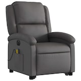 thumbnail of vidaXL Massagesessel mit Aufstehhilfe Elektrisch Grau Echtleder