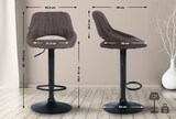 thumbnail of 2er Set Barhocker SEGAD - Stoff Dunkelgrau 47x48x85 cm Schwarz | Barstuhl Mit Lehne Tresenhocker Tresenstuhl Kneipenhocker Kneipenstuhl