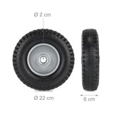 thumbnail of Relaxdays Schubkarrenrad 2.50-4, 2er Set, Vollgummi, Stahlfelge, Ersatzrad Schubkarre, pannensicher, 80 kg, schwarz/grau