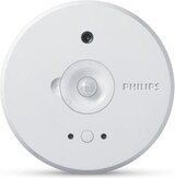 Ein runder, weißer Sensor mit zwei Lichtern.