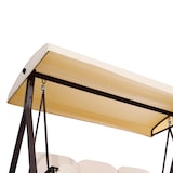 thumbnail of Columpio Balancín de Jardín de 3 Plazas con Techo Parasol 2 Cojines Bandeja para Bebidas Marco de Metal Terraza Exterior Carga 360kg 208x121x172 cm