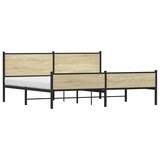 thumbnail of vidaXL Metallbett ohne Matratze Sonoma-Eiche 200x200 cm