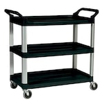 thumbnail of Carrinho de serviço para transporte multiuso com 3 bandejas e rodas giratórias