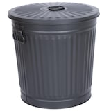 thumbnail of Jinfa kleiner Mülleimer mit deckel vintage Komposteimer Küche Metall retro Oscar Tonne Metalleimer schwarz klein Ø 21,5 cm - 7L